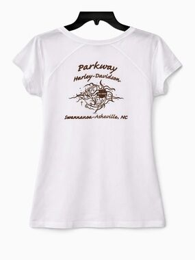 Harley-Davidson Classic White V-Neck Tee with Logo